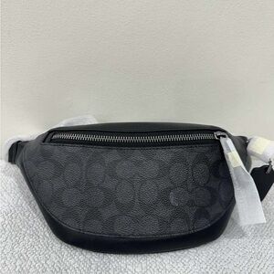 Coach Gray and Black Men's Belt Bag